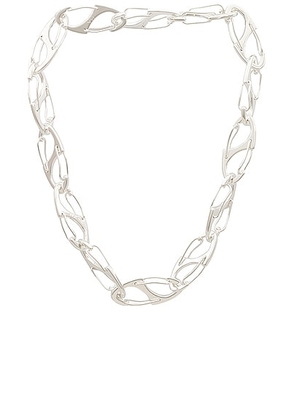 Martine Ali Silver Coated Bias Necklace in Silver - Metallic Silver. Size 20 (also in 16).