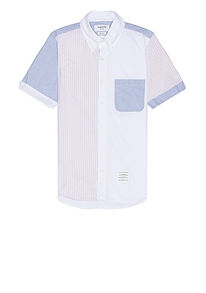 Thom Browne Straight Fit Short Sleeve Shirt in ORANGE - Ivory. Size 1 (also in 3, 4).