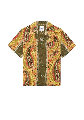 Found Paisley Short Sleeve Camp Shirt in Multi - Brown. Size L (also in M, S).