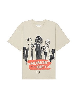 Honor The Gift A-spring Dignity Tee in Tan - Tan. Size L (also in M, S, XL/1X).