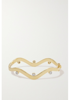 Mateo - Curve 14-karat Gold Diamond Bracelet - One size