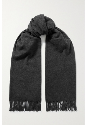 TOTEME - Fringed Wool Scarf - Gray - One size