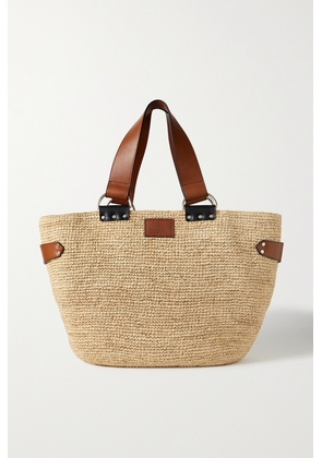 Isabel Marant - Bahiba Leather-trimmed Raffia Tote - Neutrals - One size