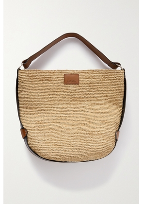 Isabel Marant - Bayia Leather-trimmed Raffia Bucket Bag - Neutrals - One size