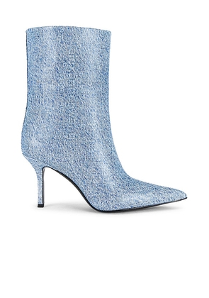Alexander Wang Delphine 85 Ankle Boot in Blue. Size 37.5, 38.