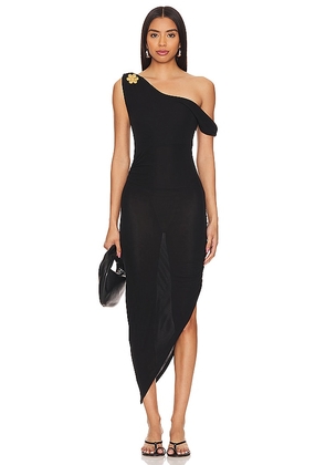 Asta Resort Louisa Broach Dress in Black. Size L, S, XL.
