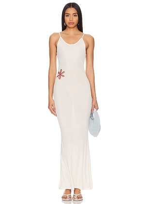 Asta Resort Stella Cut-out Dress in Cream. Size M, S, XL.