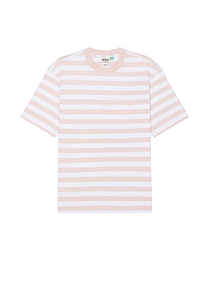Guess Originals Simple Stripe Tee in Pink. Size L, S, XL/1X.