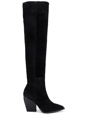 ALLSAINTS Reina Suede Boot in Black. Size 36, 37, 38, 39, 40.