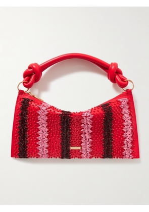 Cult Gaia - Hera Nano Bead-embellished Leather Shoulder Bag - Red - One size