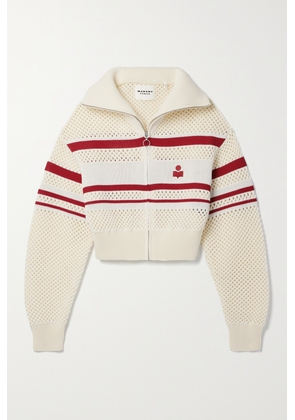 Marant Étoile - Alec Striped Intarsia Open-knit Sweater - Ecru - FR34,FR36,FR38,FR40,FR42,FR44