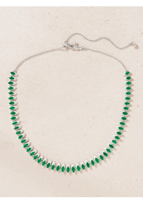 Kamyen - 18-karat White Gold, Emerald And Enamel Choker - One size