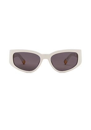 Linda Farrow X Jacquemus Gala Sunglasses in White.