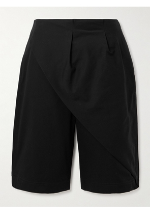 Loewe - Layered Wrap-effect Cotton-twill Shorts - Black - FR32,FR34,FR36,FR38,FR40,FR42,FR44