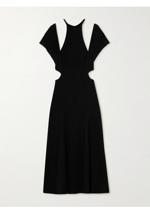 Chloé - Cutout Ribbed Wool Gown - Black - small,medium