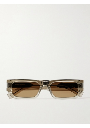 SAINT LAURENT Eyewear - Rectangular-frame Acetate Sunglasses - Neutrals - One size