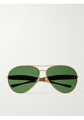 Bottega Veneta Eyewear - Sardine Aviator-style Gold-tone Sunglasses - One size