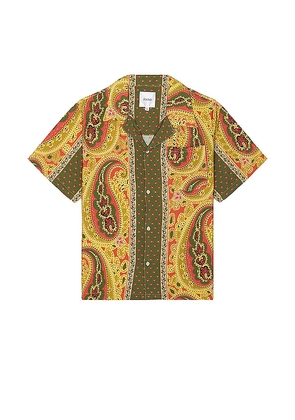 Found Paisley Short Sleeve Camp Shirt in Brown. Size M, S, XL/1X.