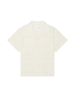 Found Lace Short Sleeve Camp Shirt in White. Size M, S, XL/1X.
