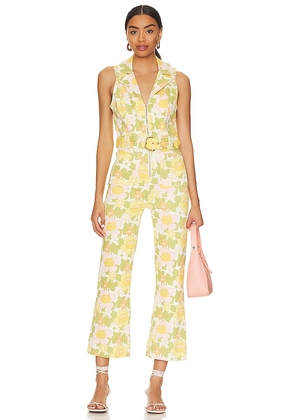 Show Me Your Mumu Jacksonville Cropped Jumpsuit in Yellow. Size M.