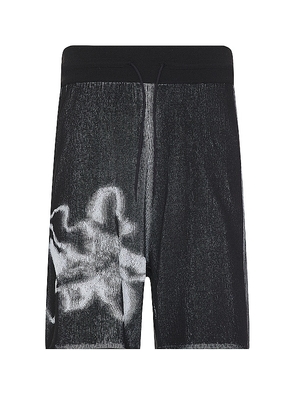 Y-3 Yohji Yamamoto Gfx Knit Shorts in Black. Size S, XL/1X.