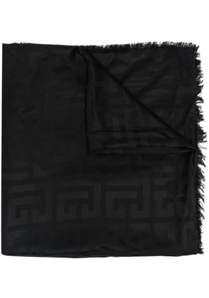 Balmain monogram-print scarf - Black