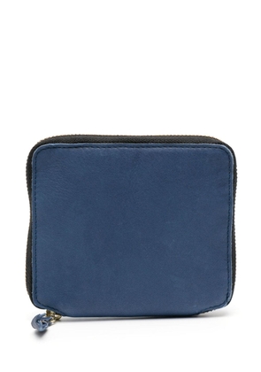 Comme Des Garçons Wallet washed leather zip-up wallet - Blue