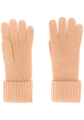 N.Peal ribbed knit gloves - Neutrals