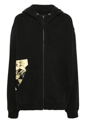 Maison Margiela Invitation cotton zip hoodie - Black