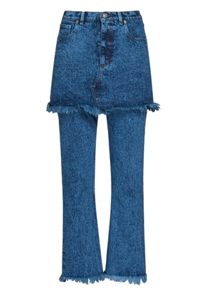 Marni layered-design frayed jeans - Blue