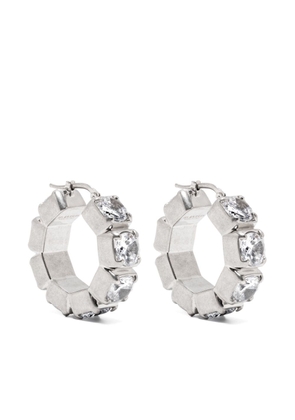 Jil Sander crystal-embellishment hoop earrings - Silver
