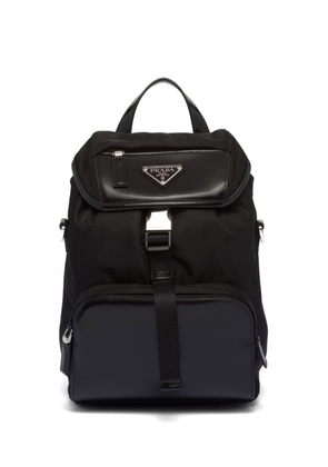 Prada triangle-logo panelled backpack - Black