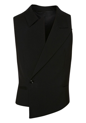 Alexander McQueen asymmetric cotton-wool waistcoat - Black