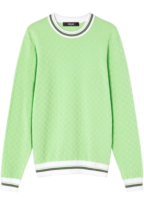 Versace checked cotton-blend jumper - Green