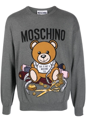 Moschino Teddy Bear-print cotton jumper - Grey