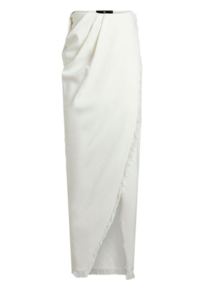 ETRO asymmetric slub-texture skirt - White