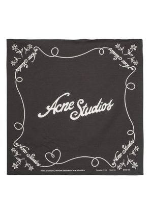 Acne Studios logo-print scarf - Black
