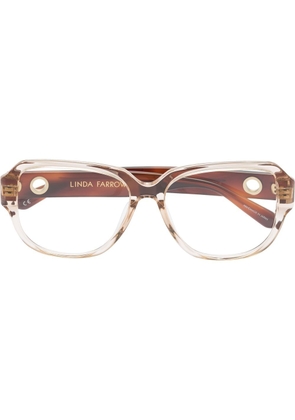 Linda Farrow Renee round-frame glasses - Brown