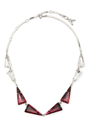 Patrizia Pepe crystal-embellished triangle necklace - Pink
