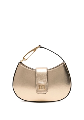 Elisabetta Franchi logo-plaque leather mini bag - Gold