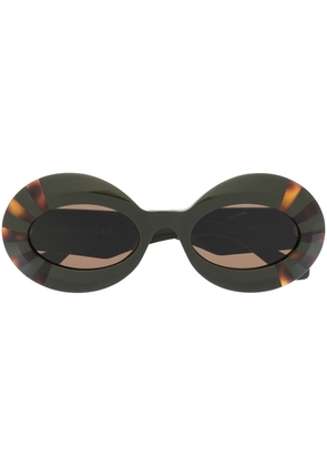 LOEWE EYEWEAR tortoise shell oval sunglasses - Green