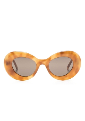 LOEWE EYEWEAR Curvy oval-frame sunglasses - Neutrals