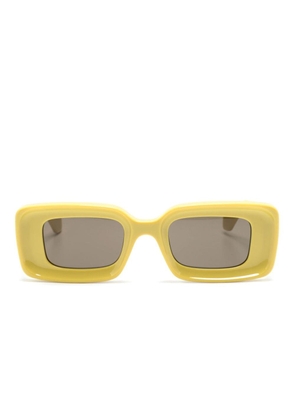 LOEWE EYEWEAR logo-plaque rectangle-frame sunglasses - Yellow