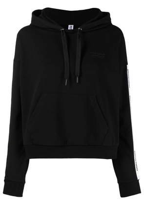 Moschino side logo-print hoodie - Black