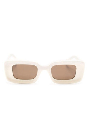 LOEWE EYEWEAR Anagram-plaque rectangle-frame sunglasses - Neutrals
