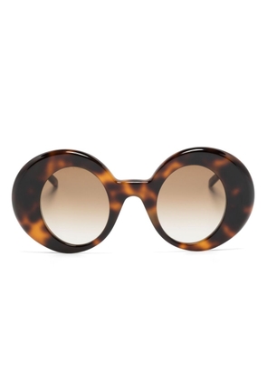 LOEWE EYEWEAR tortoiseshell oval-frame sunglasses - Brown