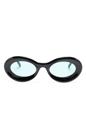 LOEWE EYEWEAR logo-plaque round-frame sunglasses - Black