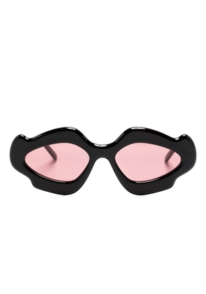 LOEWE EYEWEAR x Paula's Ibiza scalloped-frame sunglasses - Black