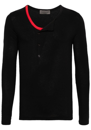 Yohji Yamamoto contrasting-trim jersey T-shirt - Black