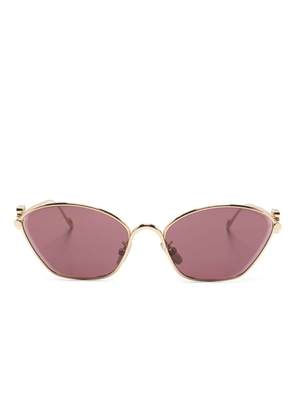 LOEWE EYEWEAR Anagram hexagonal-frame sunglasses - Gold